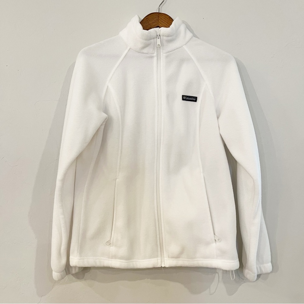 Columbia Women’s White Zip-up Sweater Size Large